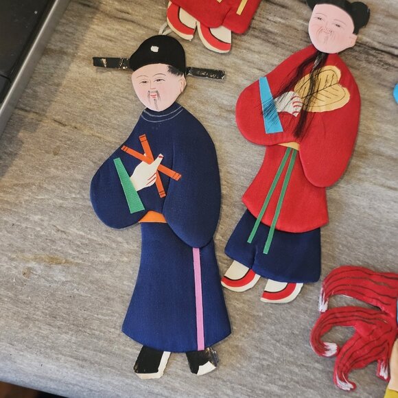 VTG Lot 6 Silk Immortals Of Eternity Chinese Mythology Paper Doll Ornaments - Picture 7 of 16